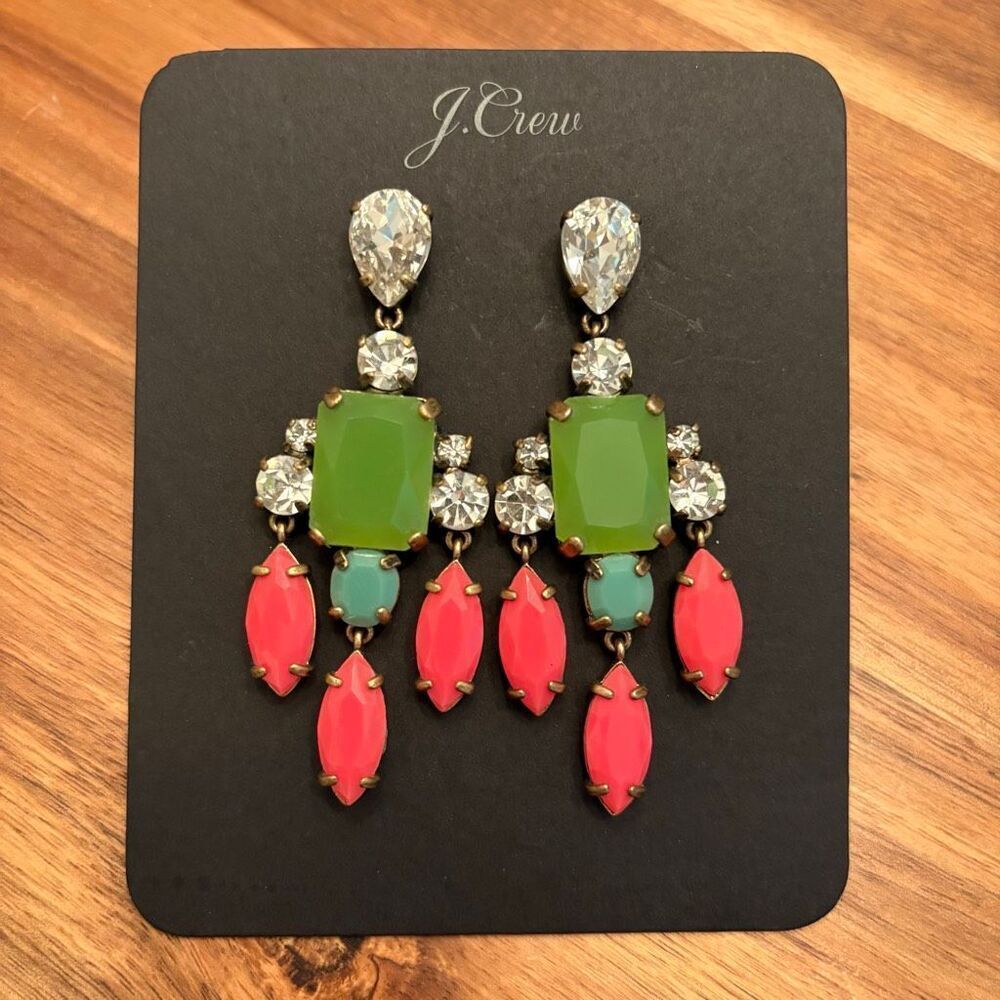 J.Crew | Mixed-Stone Chandelier Earrings | 3” Length
